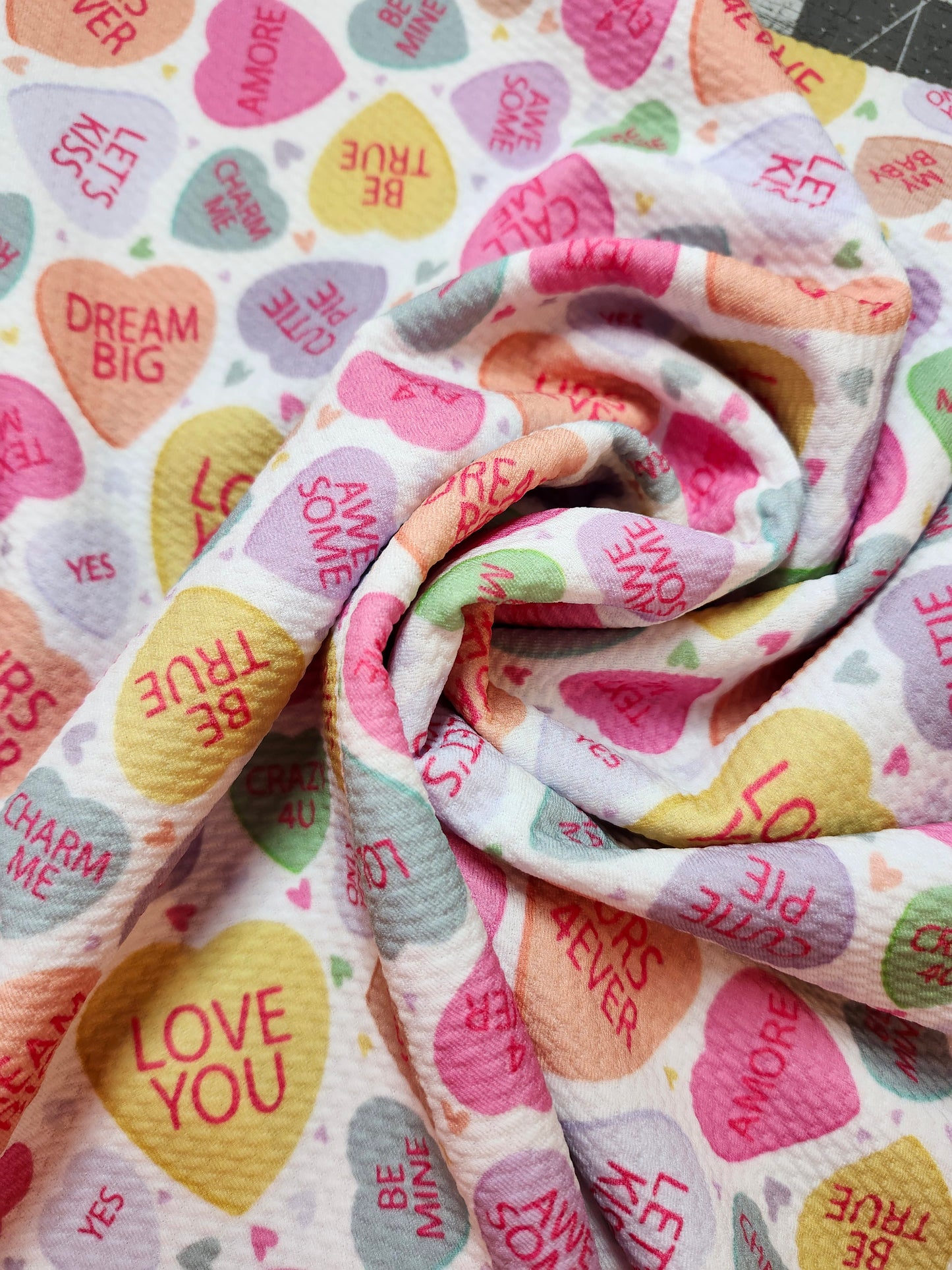 Conversation hearts bow