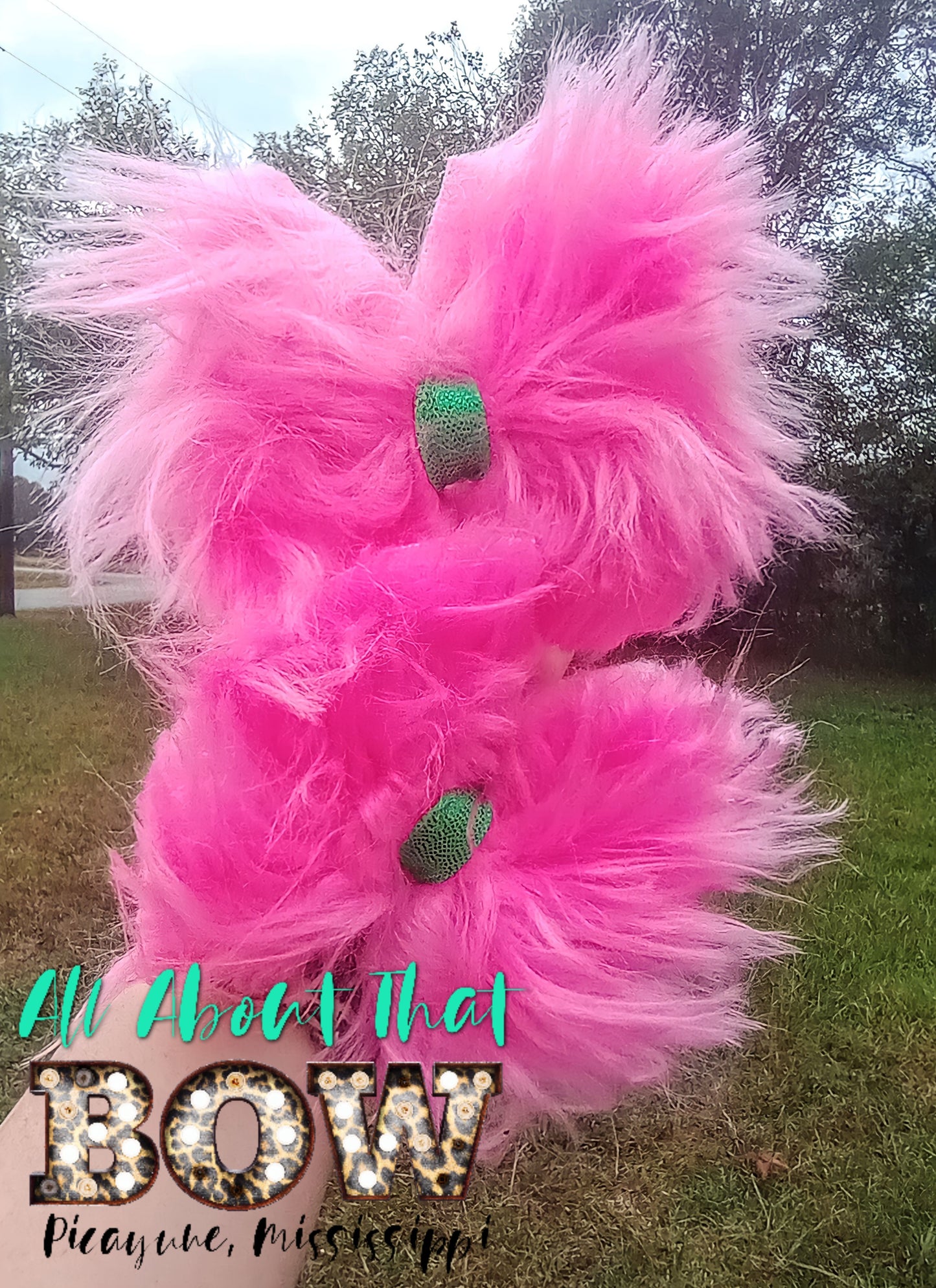 Pink Fur Bow