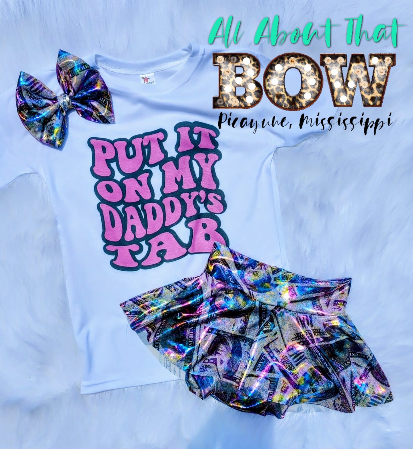 Put It On My Daddy's Tab Skirted Bummie Full Set