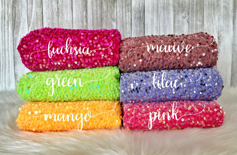 Velvet Sequin Bows Color Batch 1 of 3
