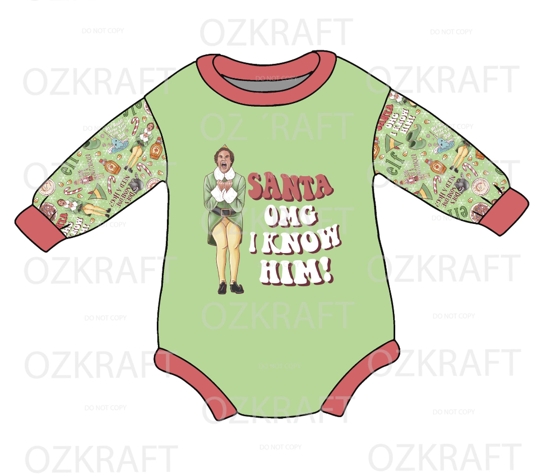 SANTA, I Know Him sweater Romper