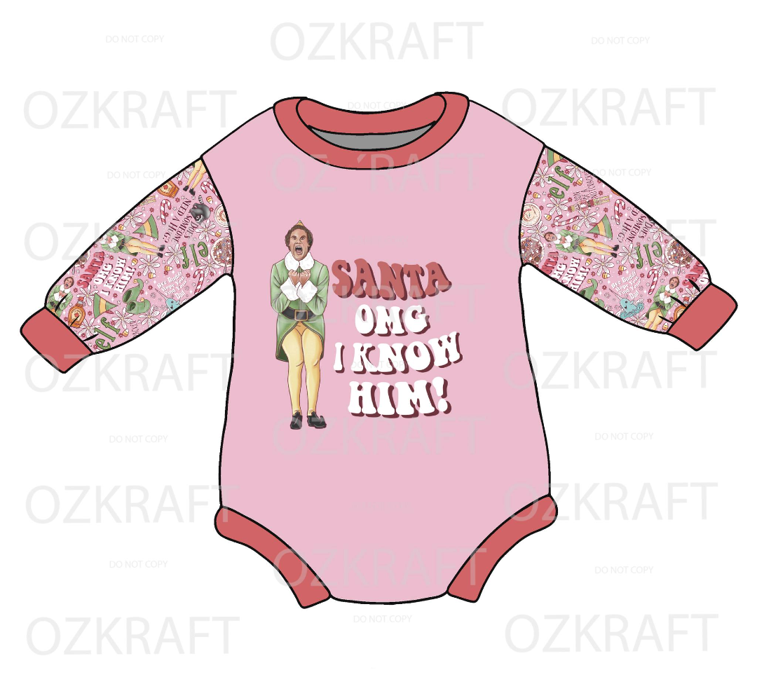 SANTA, I Know Him sweater Romper