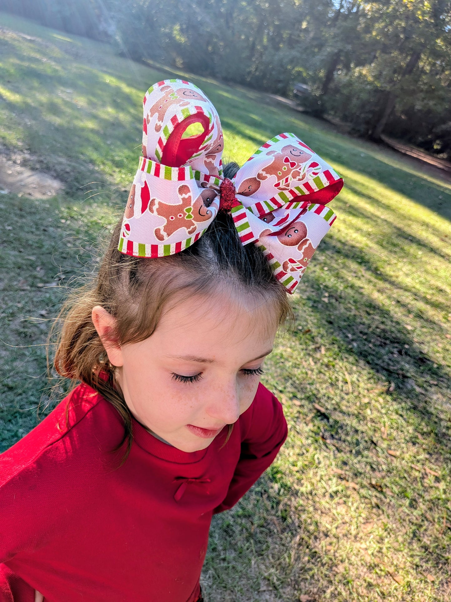 Gingerbread Man Ribbon Bow