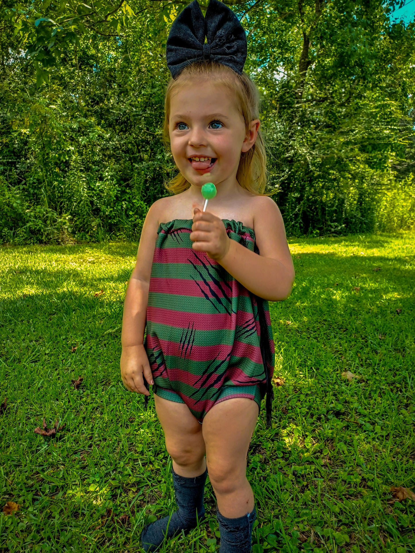 Freddy Tube Top Romper with matching knee high socks