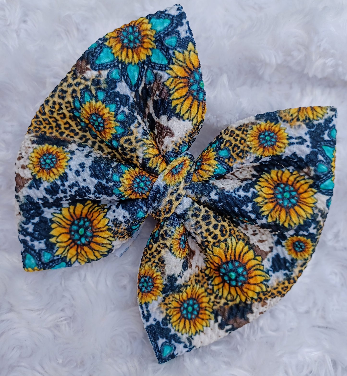 Sunflower Stone Print Bow