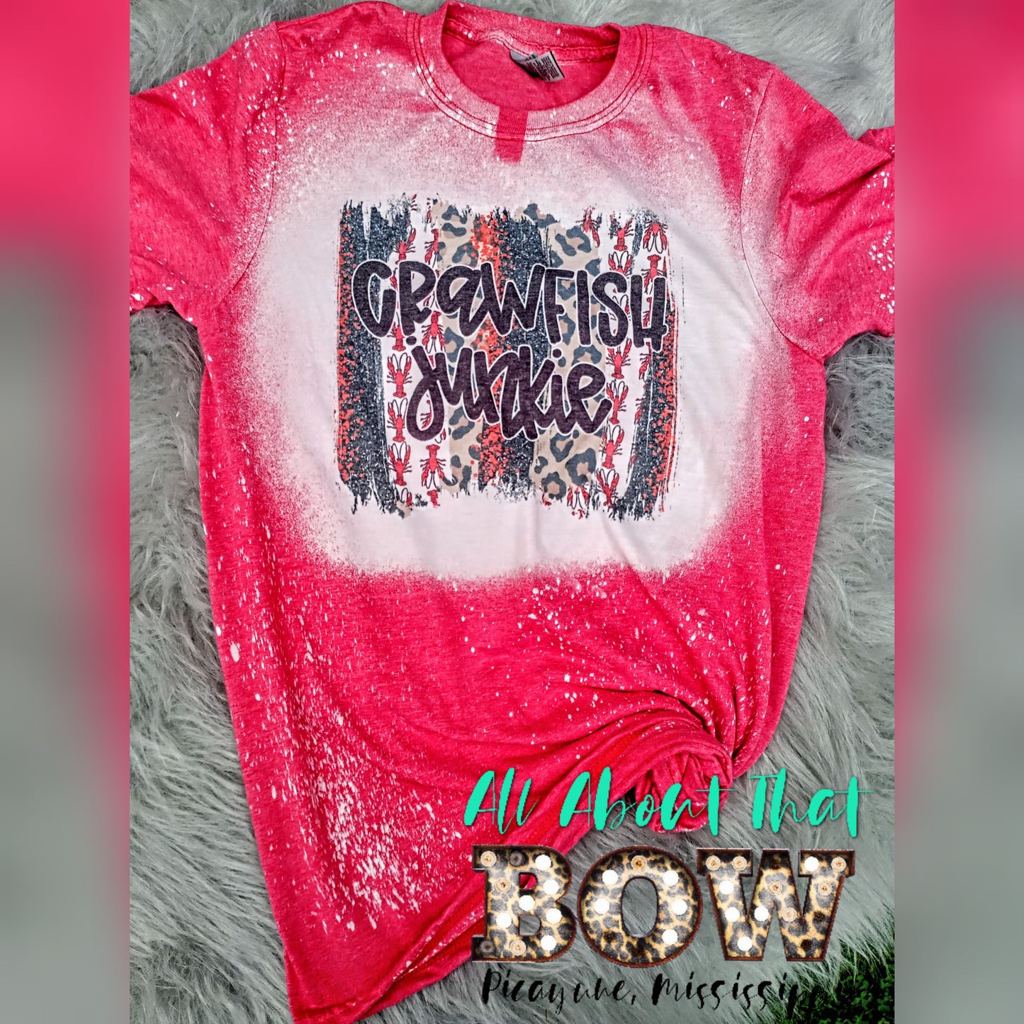 Crawfish Junkie Bleached Tee
