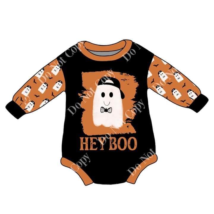 Hey Boo Boy sweater Romper
