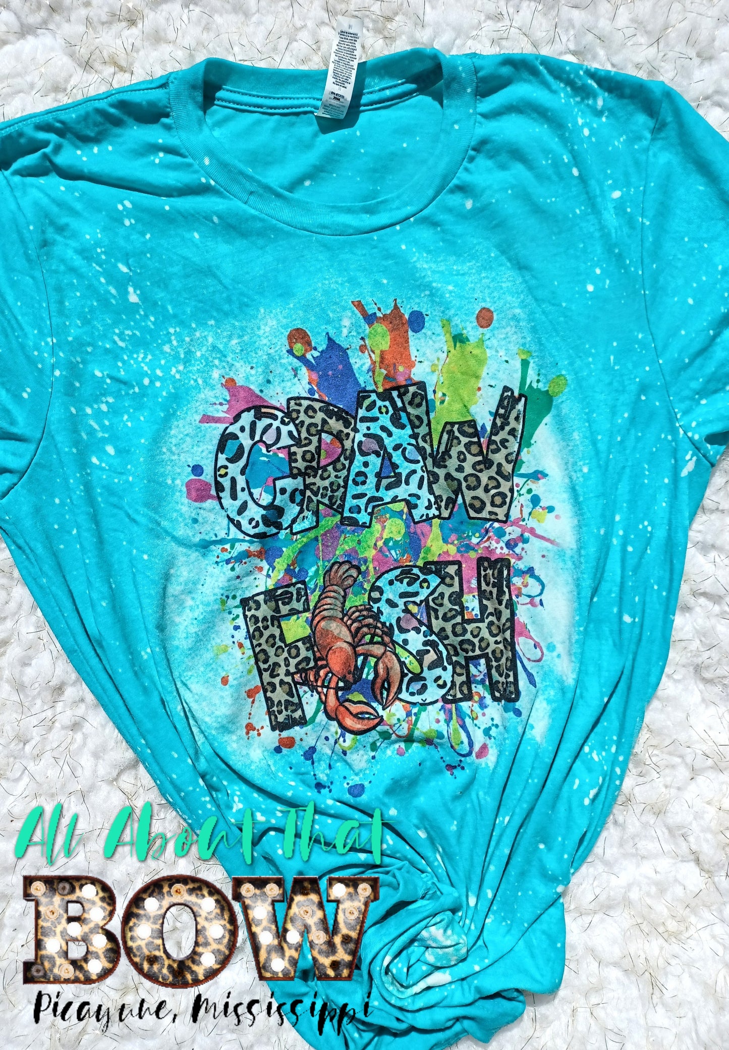 Crawfish Cheetah Bleached Tee