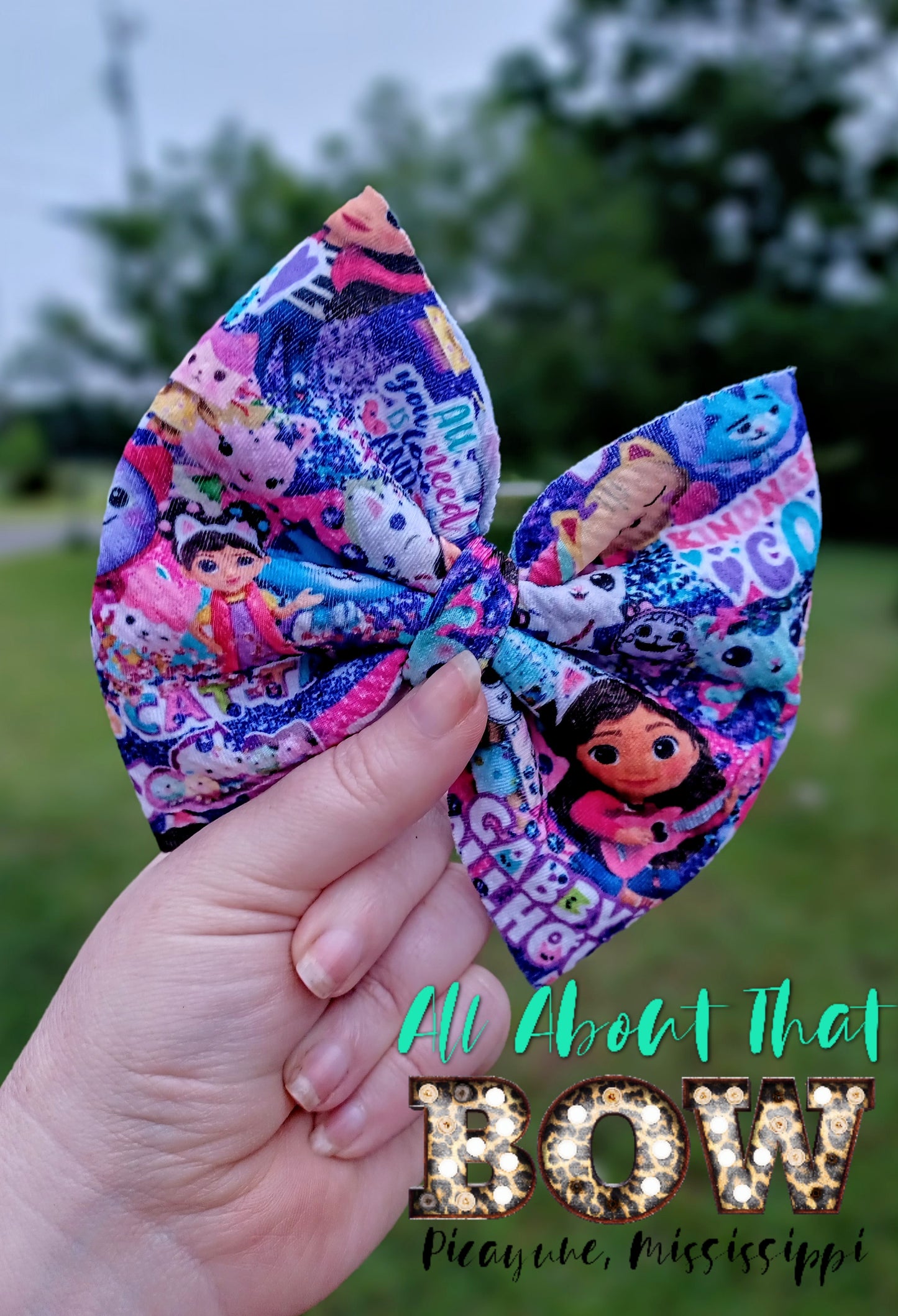 Gabby's Dollhouse Print Bow