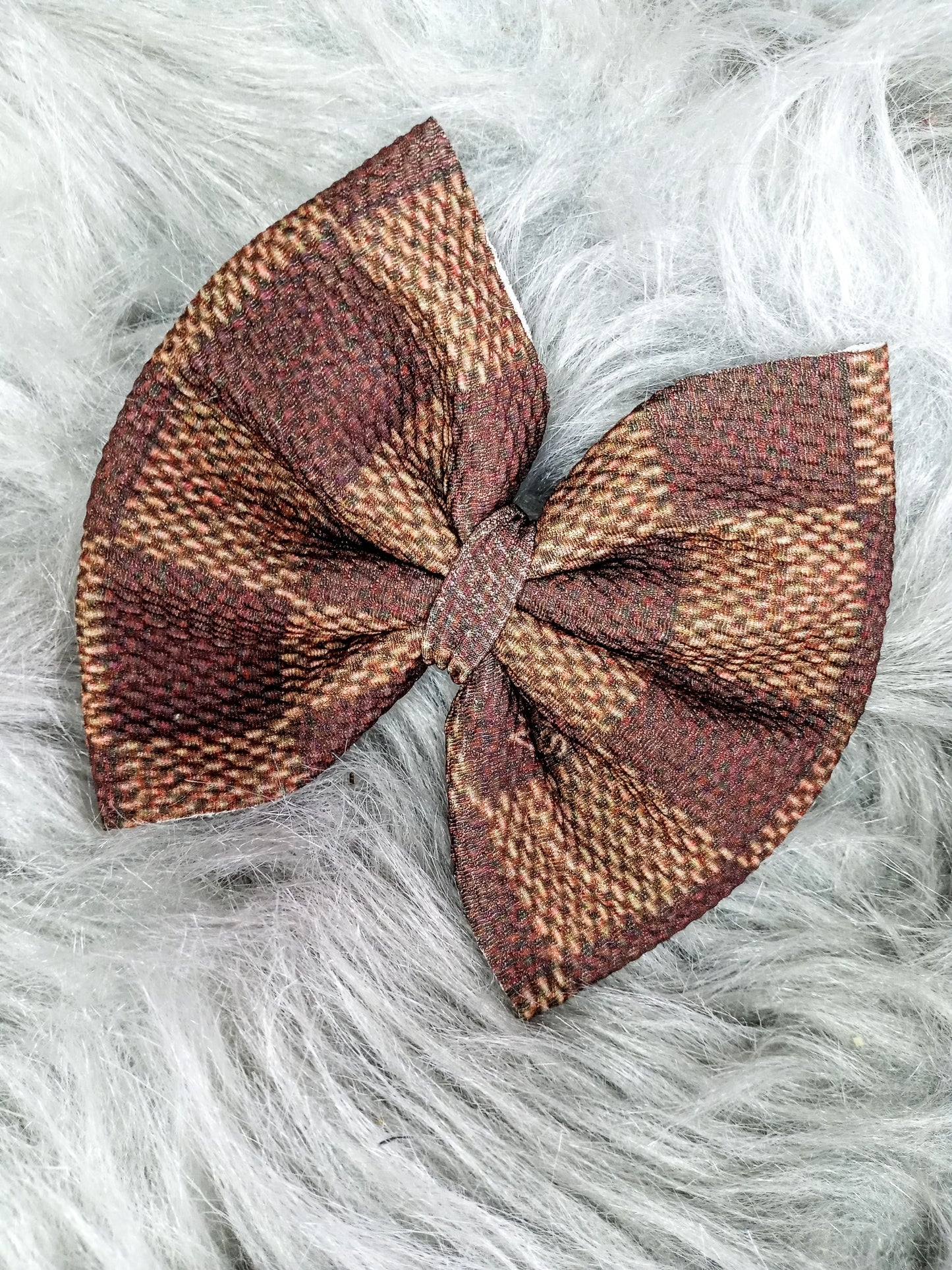 Square Brown L/V Inspired Print Bow