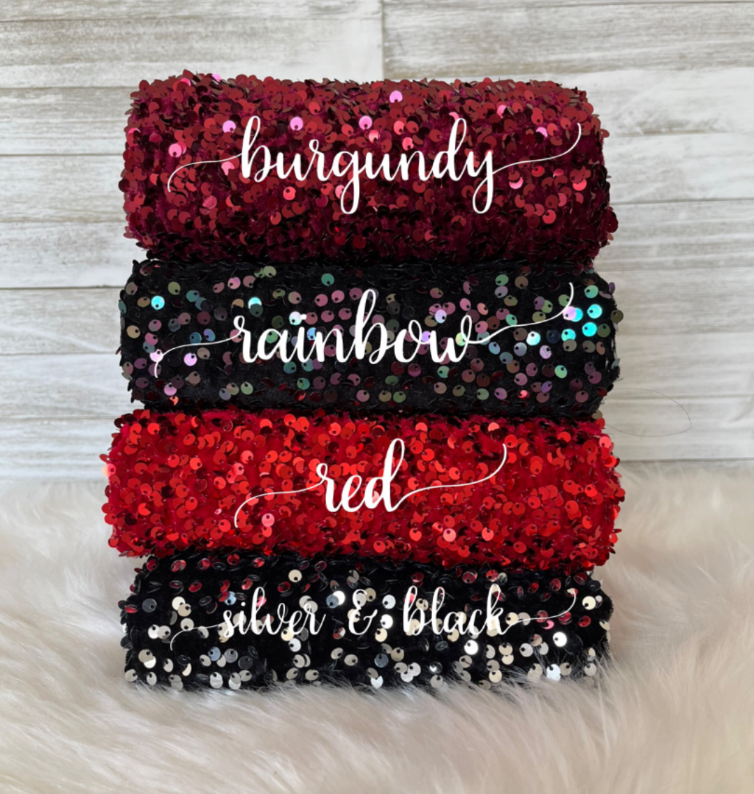 Velvet Sequin "Bad & Boujee" Bows Color Batch 1 of 3