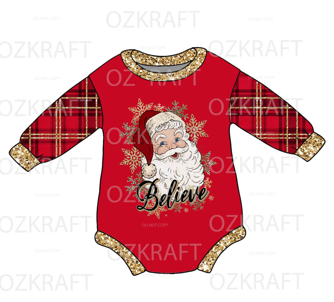 Red Believe sweater Romper