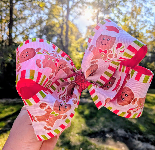 Gingerbread Man Ribbon Bow