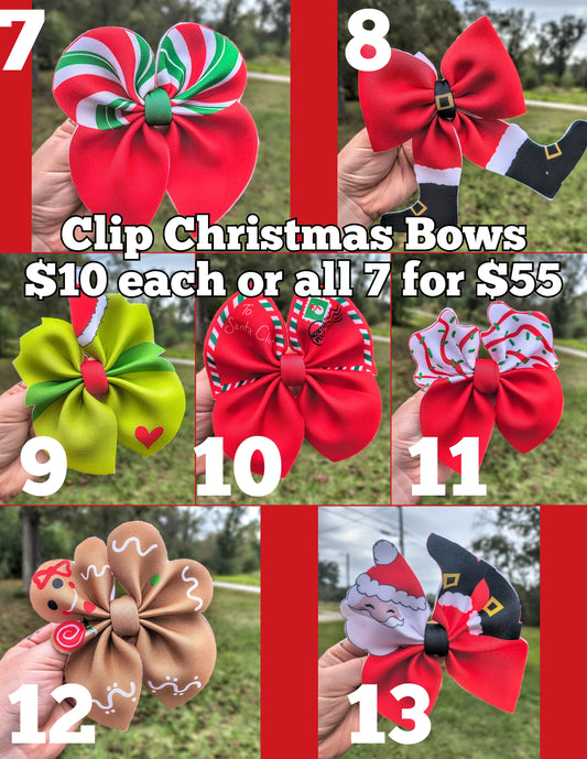 Christmas Bows on Clips