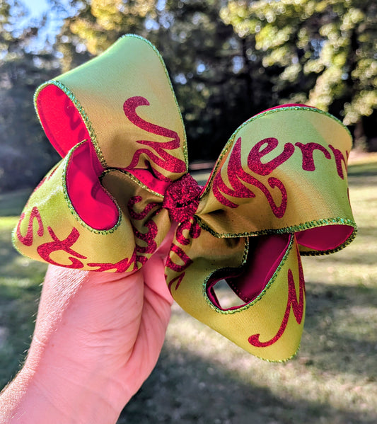 Merry Christmas Ribbon Bow