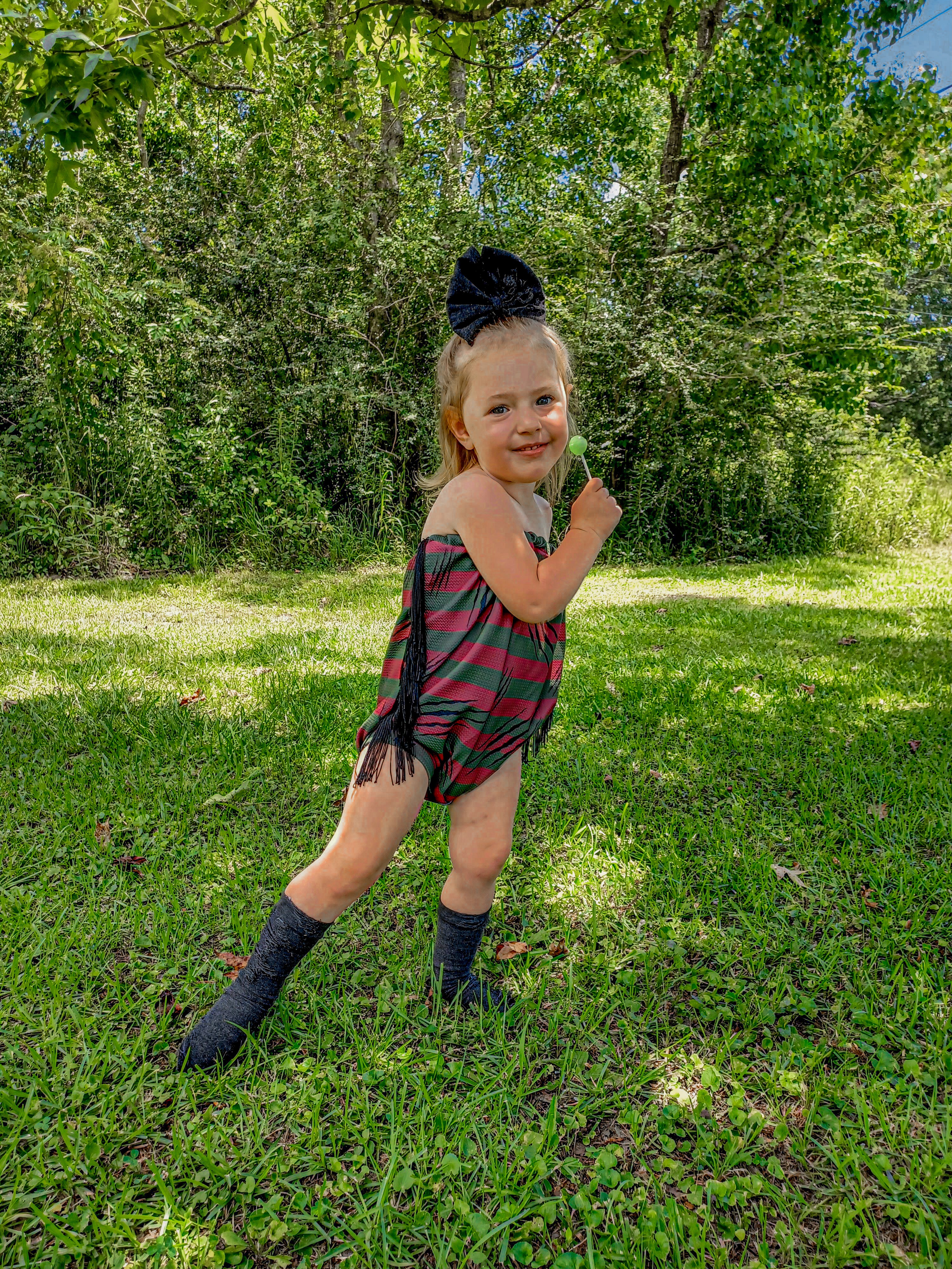 Freddy Tube Top Romper with matching knee high socks