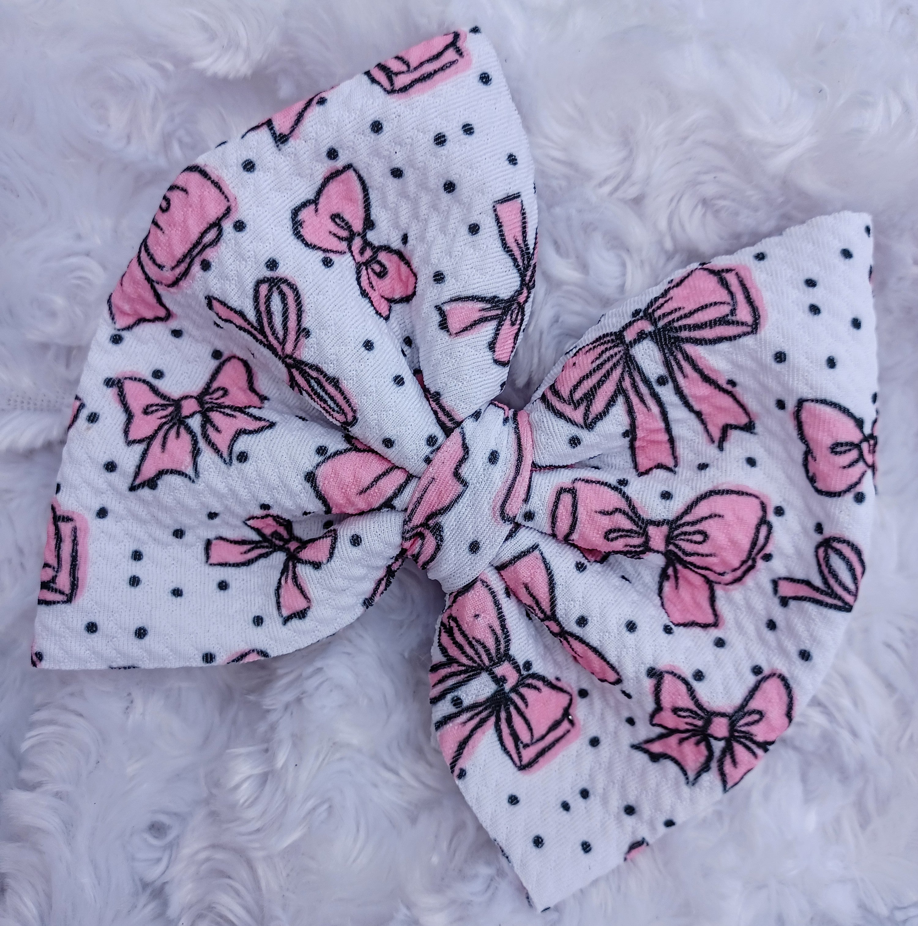 Pink Ballet Print Bow