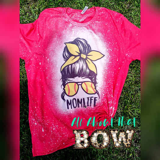 #Softballmom Bleached Tee