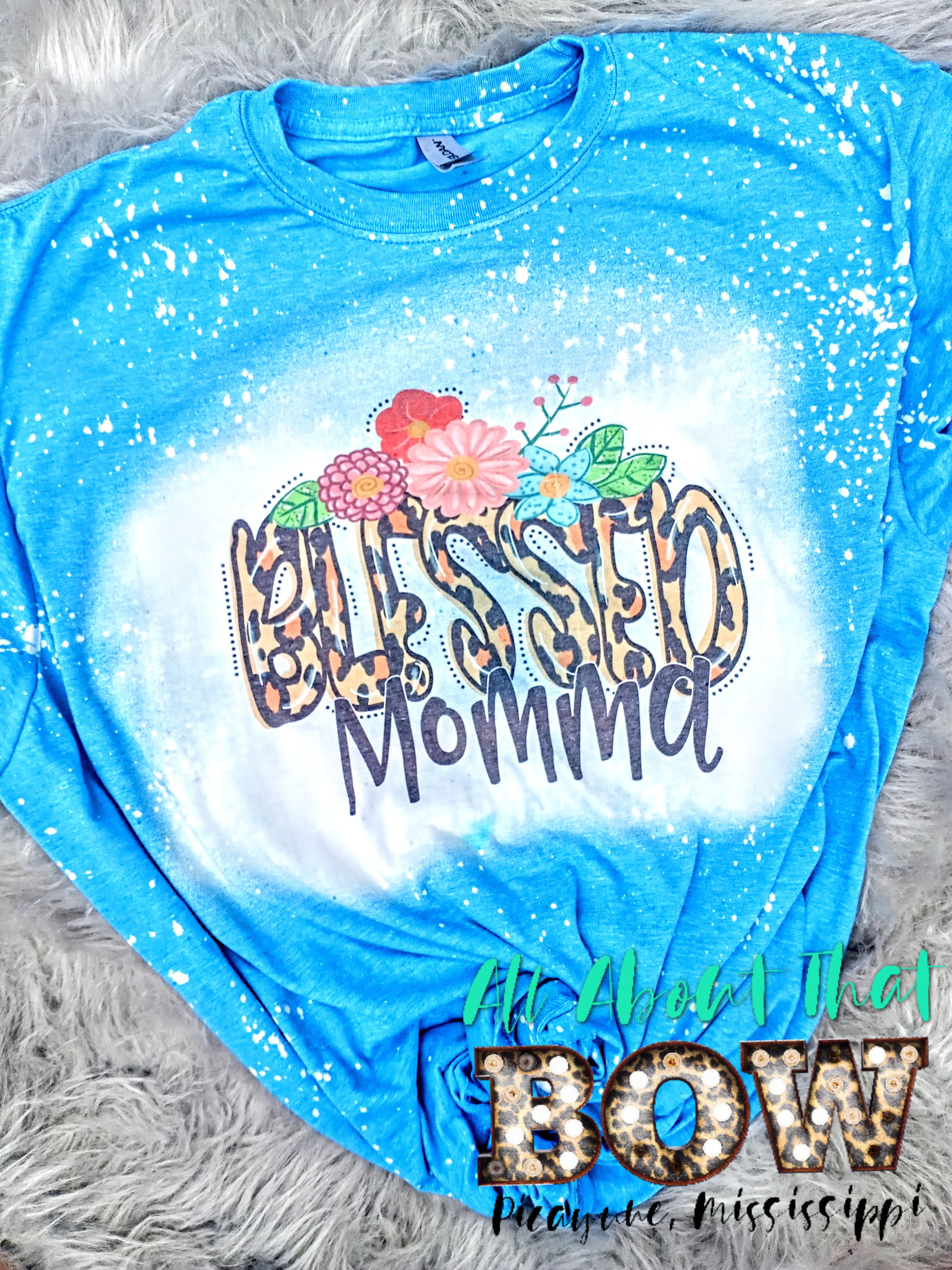Blessed Momma Bleached Tee