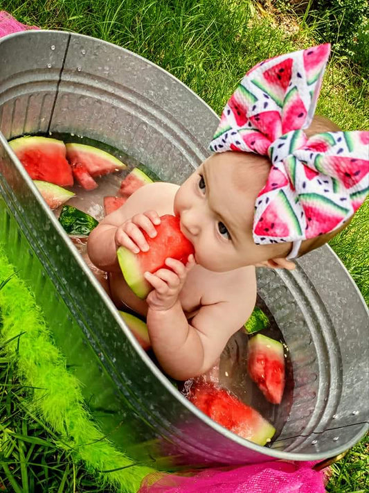 Watermelon Slices Print Bow