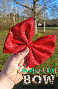 heart red glitter bow