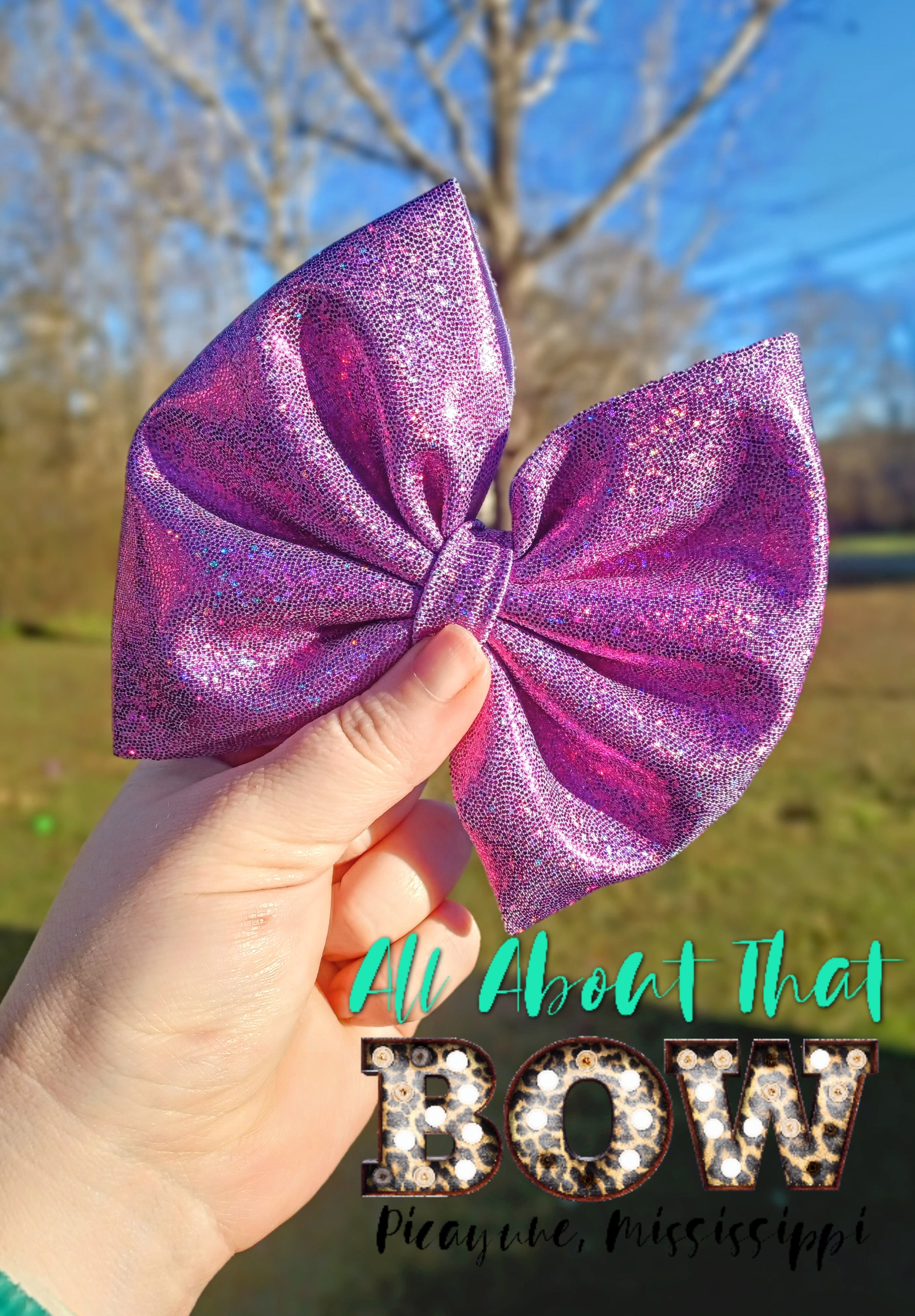 Lavender Purple glitter bow