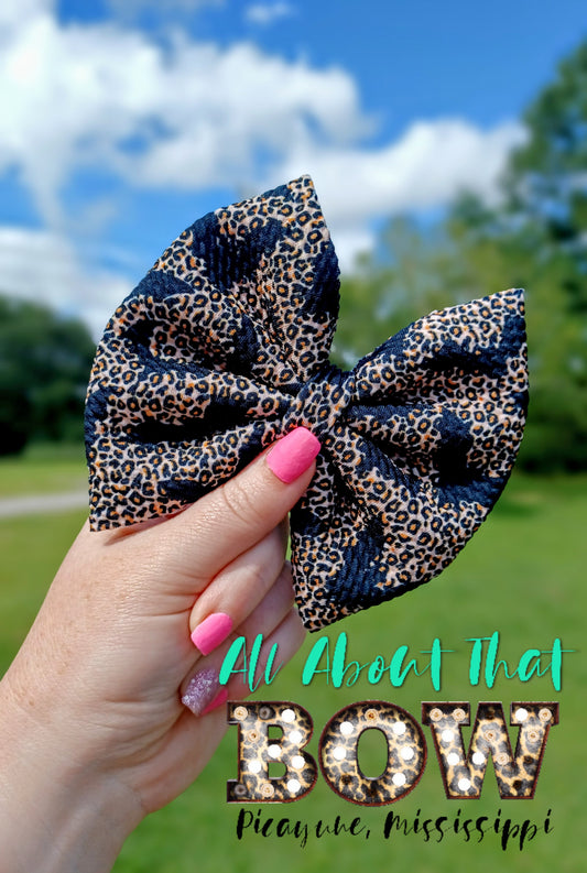 Batty Cheetah Print Bow