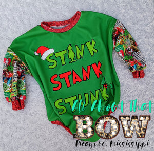 Stink Stank Stunk sweater Romper