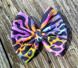 Neon Tiger King Fabric Bow
