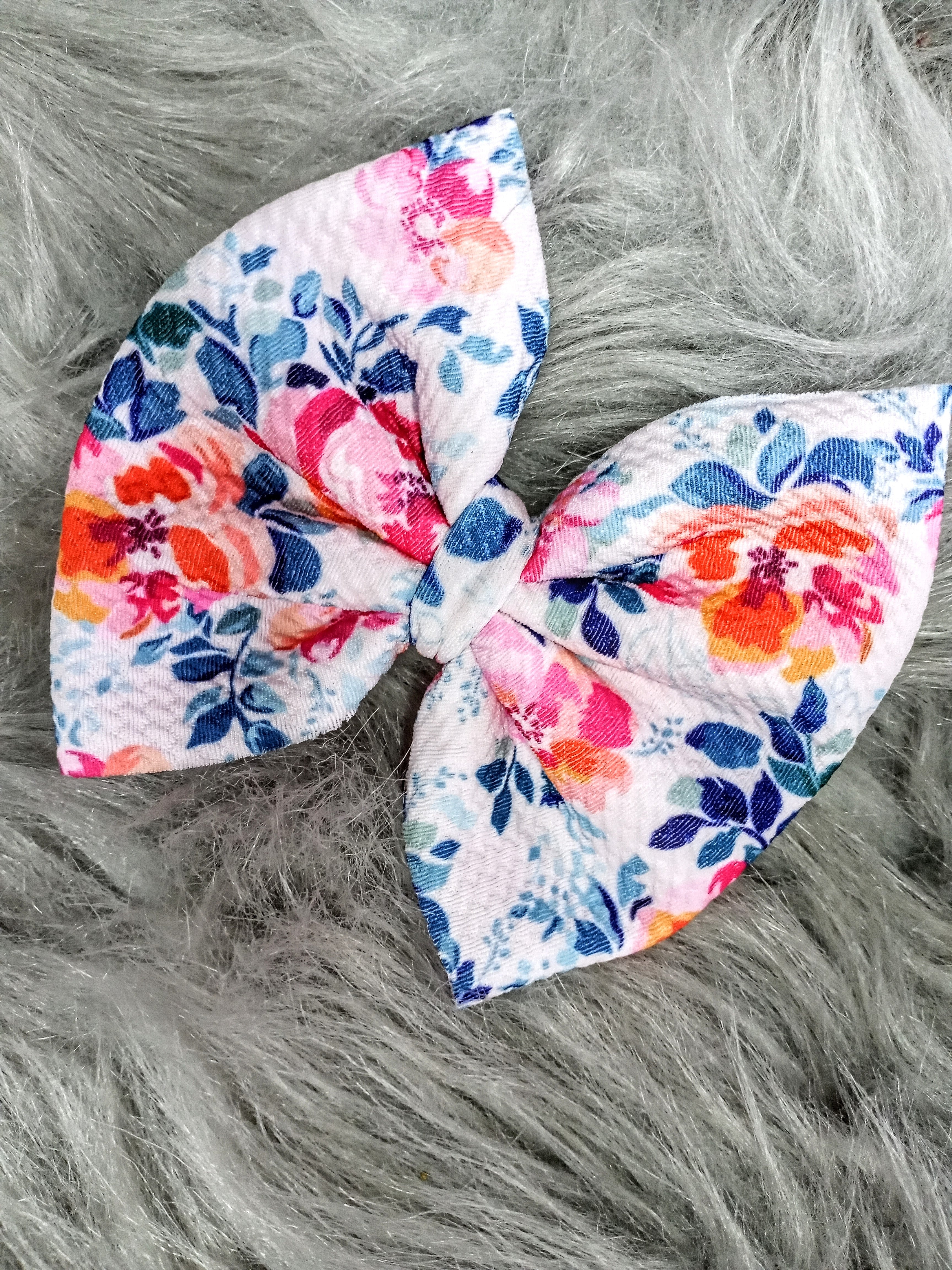 Floral Print Bow