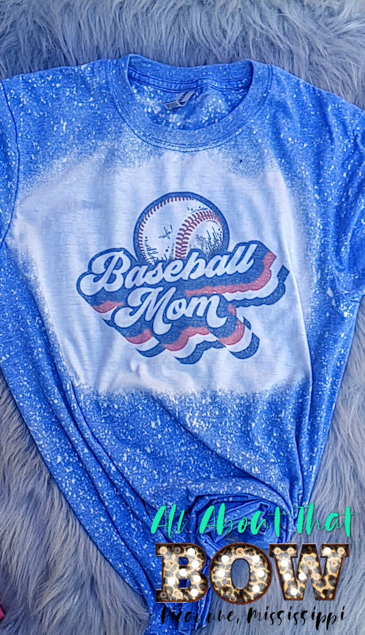 Baseball Mom Vintage Bleached Tee