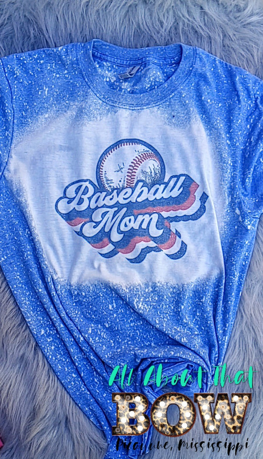 Baseball Mom Vintage Bleached Tee