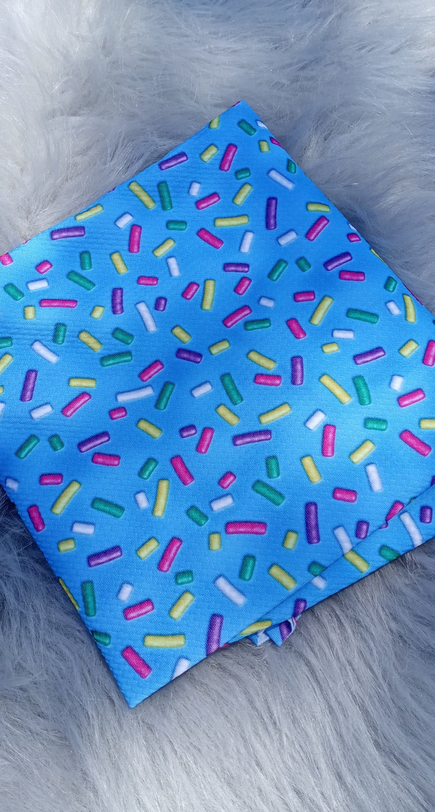 Blue Sprinkles Print Bow