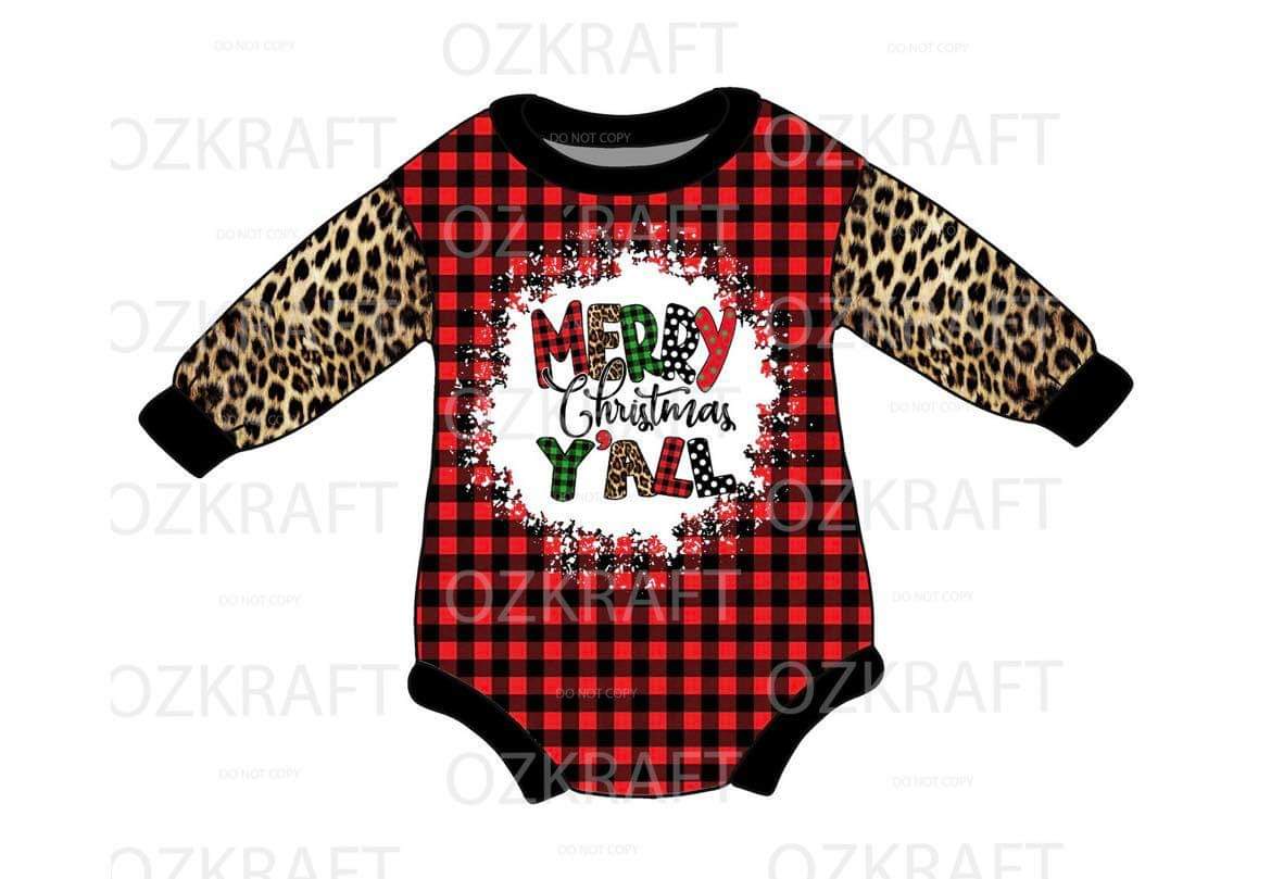 Merry Christmas Yall sweater Romper